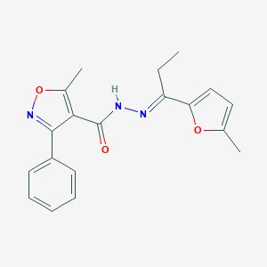 molecular formula C19H19N3O3 B454473 5-methyl-N'-[1-(5-methyl-2-furyl)propylidene]-3-phenyl-4-isoxazolecarbohydrazide 