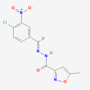 molecular formula C12H9ClN4O4 B454475 N'-{4-chloro-3-nitrobenzylidene}-5-methyl-3-isoxazolecarbohydrazide 