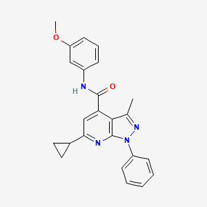molecular formula C24H22N4O2 B4544780 6-cyclopropyl-N-(3-methoxyphenyl)-3-methyl-1-phenyl-1H-pyrazolo[3,4-b]pyridine-4-carboxamide 