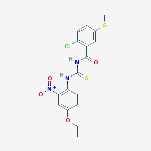 2-chloro-N-[(4-ethoxy-2-nitrophenyl)carbamothioyl]-5-(methylsulfanyl)benzamide