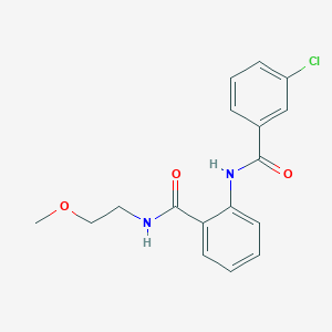 molecular formula C17H17ClN2O3 B4544793 2-[(3-chlorobenzoyl)amino]-N-(2-methoxyethyl)benzamide 