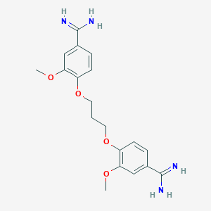 molecular formula C19H24N4O4 B045448 1,3-Bis(4-amidino-2-methoxyphenoxy)propane CAS No. 124076-65-9