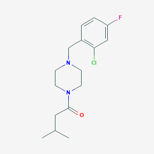 molecular formula C16H22ClFN2O B4544807 1-(2-chloro-4-fluorobenzyl)-4-(3-methylbutanoyl)piperazine 