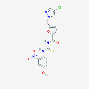 N-({5-[(4-CHLORO-1H-PYRAZOL-1-YL)METHYL]-2-FURYL}CARBONYL)-N'-(4-ETHOXY-2-NITROPHENYL)THIOUREA