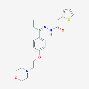 molecular formula C21H27N3O3S B454483 N'-(1-{4-[2-(4-morpholinyl)ethoxy]phenyl}propylidene)-2-(2-thienyl)acetohydrazide 