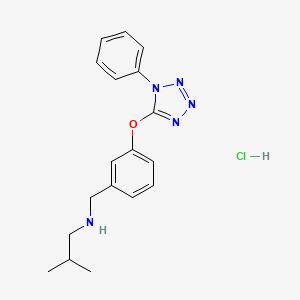 molecular formula C18H22ClN5O B4544832 2-methyl-N-{3-[(1-phenyl-1H-tetrazol-5-yl)oxy]benzyl}-1-propanamine hydrochloride 