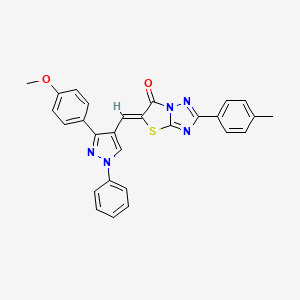 molecular formula C28H21N5O2S B4544873 5-{[3-(4-methoxyphenyl)-1-phenyl-1H-pyrazol-4-yl]methylene}-2-(4-methylphenyl)[1,3]thiazolo[3,2-b][1,2,4]triazol-6(5H)-one 