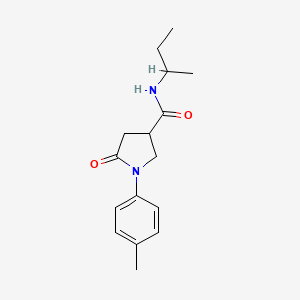 molecular formula C16H22N2O2 B4544880 N-(sec-butyl)-1-(4-methylphenyl)-5-oxo-3-pyrrolidinecarboxamide 