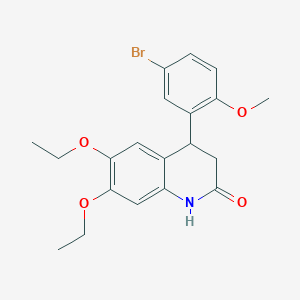 molecular formula C20H22BrNO4 B4544884 4-(5-bromo-2-methoxyphenyl)-6,7-diethoxy-3,4-dihydro-2(1H)-quinolinone 