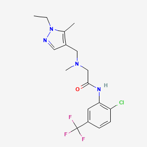 molecular formula C17H20ClF3N4O B4544892 N~1~-[2-chloro-5-(trifluoromethyl)phenyl]-N~2~-[(1-ethyl-5-methyl-1H-pyrazol-4-yl)methyl]-N~2~-methylglycinamide 