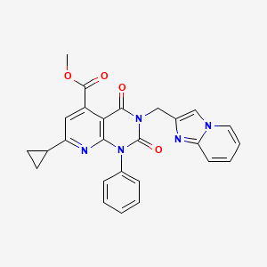 methyl 7-cyclopropyl-3-(imidazo[1,2-a]pyridin-2-ylmethyl)-2,4-dioxo-1-phenyl-1,2,3,4-tetrahydropyrido[2,3-d]pyrimidine-5-carboxylate