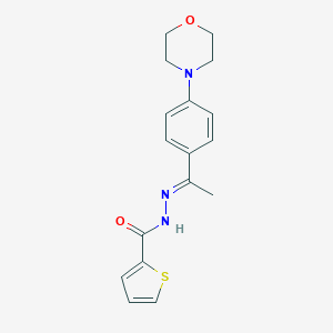 molecular formula C17H19N3O2S B454491 N'-{(1E)-1-[4-(morpholin-4-yl)phenyl]ethylidene}thiophene-2-carbohydrazide 