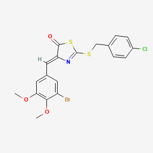 molecular formula C19H15BrClNO3S2 B4544924 4-(3-bromo-4,5-dimethoxybenzylidene)-2-[(4-chlorobenzyl)thio]-1,3-thiazol-5(4H)-one 