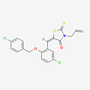 molecular formula C20H15Cl2NO2S2 B4544925 3-allyl-5-{5-chloro-2-[(4-chlorobenzyl)oxy]benzylidene}-2-thioxo-1,3-thiazolidin-4-one 