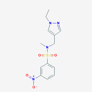 molecular formula C13H16N4O4S B454493 N-[(1-ethyl-1H-pyrazol-4-yl)methyl]-N-methyl-3-nitrobenzenesulfonamide 