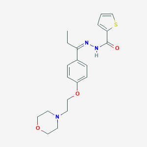 molecular formula C20H25N3O3S B454494 N'-(1-{4-[2-(4-morpholinyl)ethoxy]phenyl}propylidene)-2-thiophenecarbohydrazide 