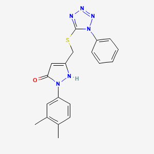 1-(3,4-dimethylphenyl)-3-{[(1-phenyl-1H-tetrazol-5-yl)thio]methyl}-1H-pyrazol-5-ol