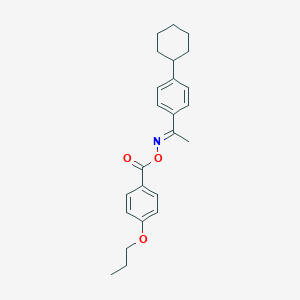 molecular formula C24H29NO3 B454495 1-(4-cyclohexylphenyl)ethanone O-(4-propoxybenzoyl)oxime 