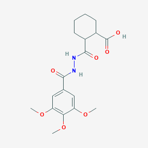molecular formula C18H24N2O7 B454499 2-{[2-(3,4,5-Trimethoxybenzoyl)hydrazino]carbonyl}cyclohexanecarboxylic acid 