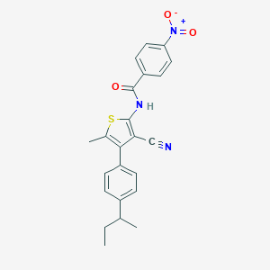 molecular formula C23H21N3O3S B454516 N-[4-(4-sec-butylphenyl)-3-cyano-5-methyl-2-thienyl]-4-nitrobenzamide 
