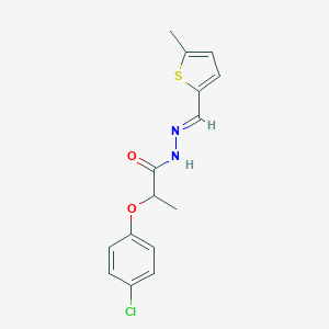 molecular formula C15H15ClN2O2S B454520 2-(4-chlorophenoxy)-N'-[(5-methyl-2-thienyl)methylene]propanohydrazide 
