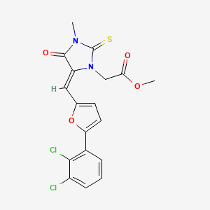 methyl (5-{[5-(2,3-dichlorophenyl)-2-furyl]methylene}-3-methyl-4-oxo-2-thioxo-1-imidazolidinyl)acetate