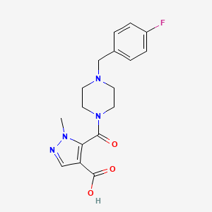 5-{[4-(4-FLUOROBENZYL)PIPERAZINO]CARBONYL}-1-METHYL-1H-PYRAZOLE-4-CARBOXYLIC ACID