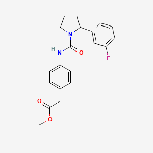 ethyl [4-({[2-(3-fluorophenyl)-1-pyrrolidinyl]carbonyl}amino)phenyl]acetate