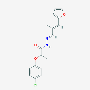 molecular formula C17H17ClN2O3 B454525 2-(4-chlorophenoxy)-N'-[3-(2-furyl)-2-methyl-2-propenylidene]propanohydrazide 