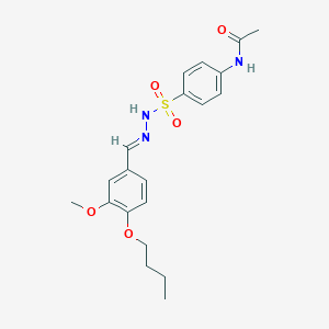 molecular formula C20H25N3O5S B454526 N-(4-{[2-(4-butoxy-3-methoxybenzylidene)hydrazino]sulfonyl}phenyl)acetamide 