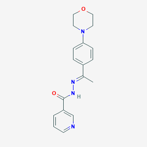 molecular formula C18H20N4O2 B454527 N'-{1-[4-(4-morpholinyl)phenyl]ethylidene}nicotinohydrazide 