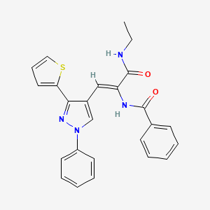 N-{(1Z)-3-(ethylamino)-3-oxo-1-[1-phenyl-3-(thiophen-2-yl)-1H-pyrazol-4-yl]prop-1-en-2-yl}benzamide