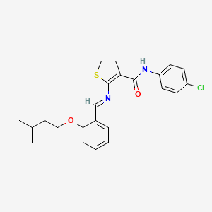 N-(4-chlorophenyl)-2-{[2-(3-methylbutoxy)benzylidene]amino}-3-thiophenecarboxamide