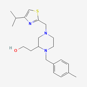 molecular formula C21H31N3OS B4545327 2-[4-[(4-isopropyl-1,3-thiazol-2-yl)methyl]-1-(4-methylbenzyl)-2-piperazinyl]ethanol 