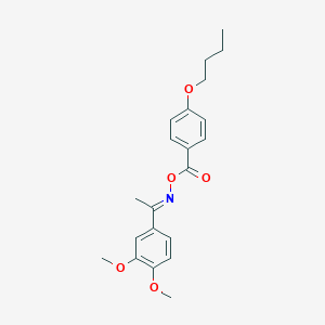 molecular formula C21H25NO5 B454533 1-(3,4-dimethoxyphenyl)ethanone O-(4-butoxybenzoyl)oxime 
