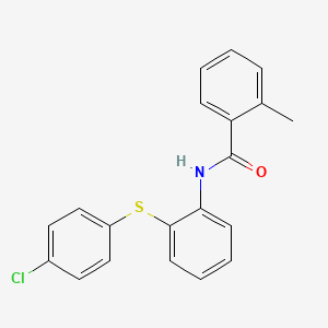 molecular formula C20H16ClNOS B4545341 N-{2-[(4-chlorophenyl)thio]phenyl}-2-methylbenzamide 