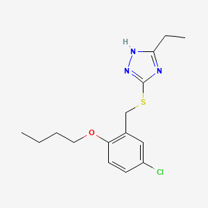 3-[(2-butoxy-5-chlorophenyl)methylsulfanyl]-5-ethyl-1H-1,2,4-triazole