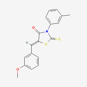 molecular formula C18H15NO2S2 B4545370 (5Z)-5-[(3-methoxyphenyl)methylidene]-3-(3-methylphenyl)-2-sulfanylidene-1,3-thiazolidin-4-one 