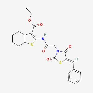 ethyl 2-{[(5-benzylidene-2,4-dioxo-1,3-thiazolidin-3-yl)acetyl]amino}-4,5,6,7-tetrahydro-1-benzothiophene-3-carboxylate