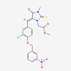 methyl (5-{3-chloro-4-[(3-nitrobenzyl)oxy]benzylidene}-3-methyl-4-oxo-2-thioxo-1-imidazolidinyl)acetate