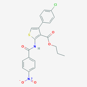 Propyl 4-(4-chlorophenyl)-2-({4-nitrobenzoyl}amino)-3-thiophenecarboxylate