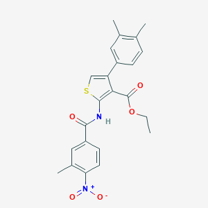 Ethyl 4-(3,4-dimethylphenyl)-2-({4-nitro-3-methylbenzoyl}amino)-3-thiophenecarboxylate