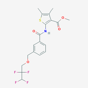 molecular formula C19H19F4NO4S B454552 Methyl 4,5-dimethyl-2-({3-[(2,2,3,3-tetrafluoropropoxy)methyl]benzoyl}amino)-3-thiophenecarboxylate 