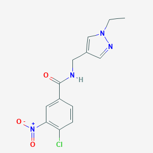 molecular formula C13H13ClN4O3 B454553 4-chloro-N-[(1-ethyl-1H-pyrazol-4-yl)methyl]-3-nitrobenzamide 