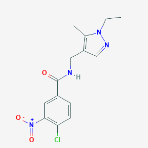 4-chloro-N-[(1-ethyl-5-methyl-1H-pyrazol-4-yl)methyl]-3-nitrobenzamide