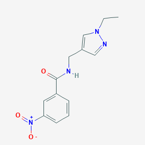 molecular formula C13H14N4O3 B454560 N-[(1-ethyl-1H-pyrazol-4-yl)methyl]-3-nitrobenzamide 