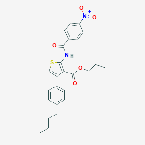 Propyl 4-(4-butylphenyl)-2-({4-nitrobenzoyl}amino)-3-thiophenecarboxylate