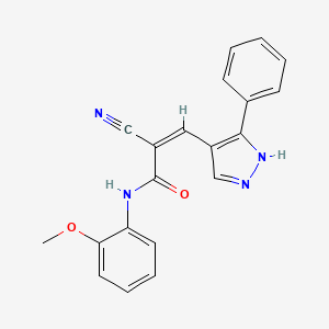 2-cyano-N-(2-methoxyphenyl)-3-(3-phenyl-1H-pyrazol-4-yl)acrylamide