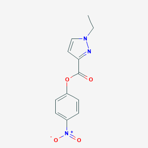 molecular formula C12H11N3O4 B454573 4-nitrophenyl 1-ethyl-1H-pyrazole-3-carboxylate 