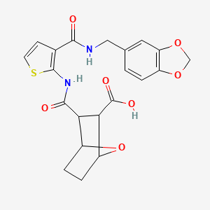 3-({3-[(1,3-Benzodioxol-5-ylmethyl)carbamoyl]thiophen-2-yl}carbamoyl)-7-oxabicyclo[2.2.1]heptane-2-carboxylic acid